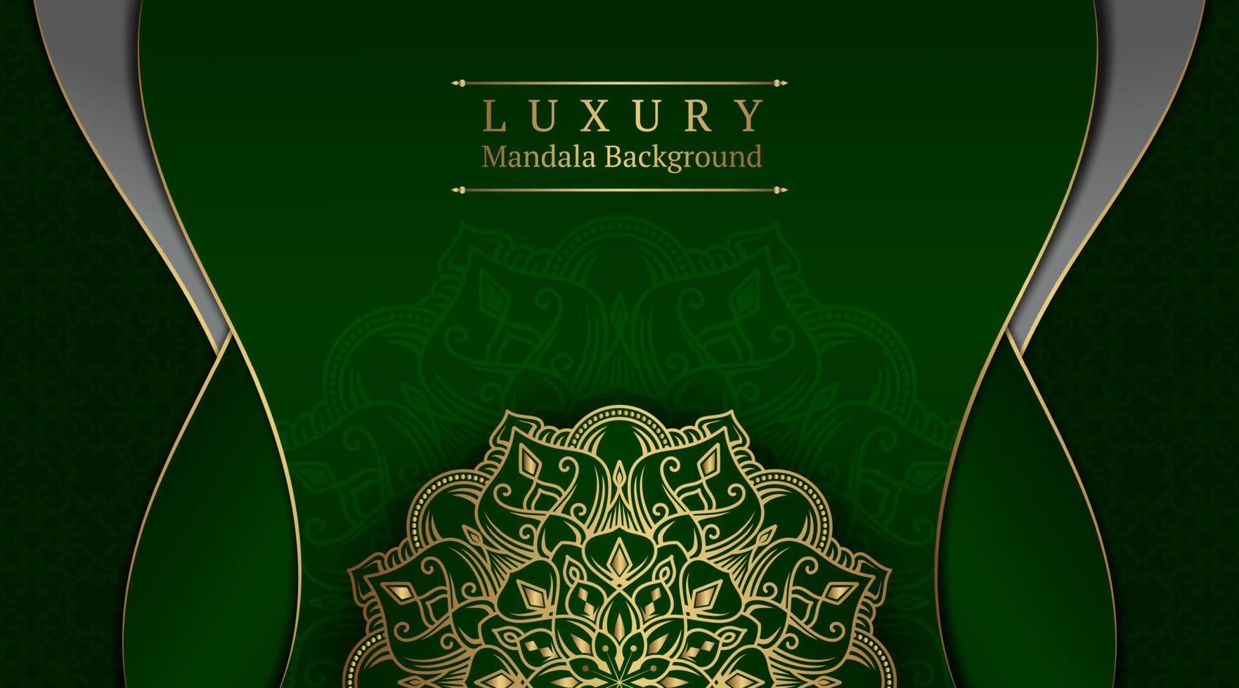 luxury background with golden mandala ornament vector