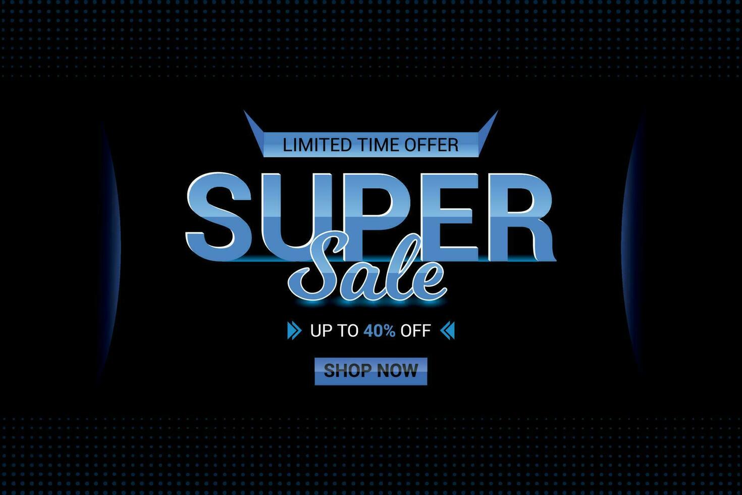 Limited Time Super Sale realistic glowing effect background concept vector design.