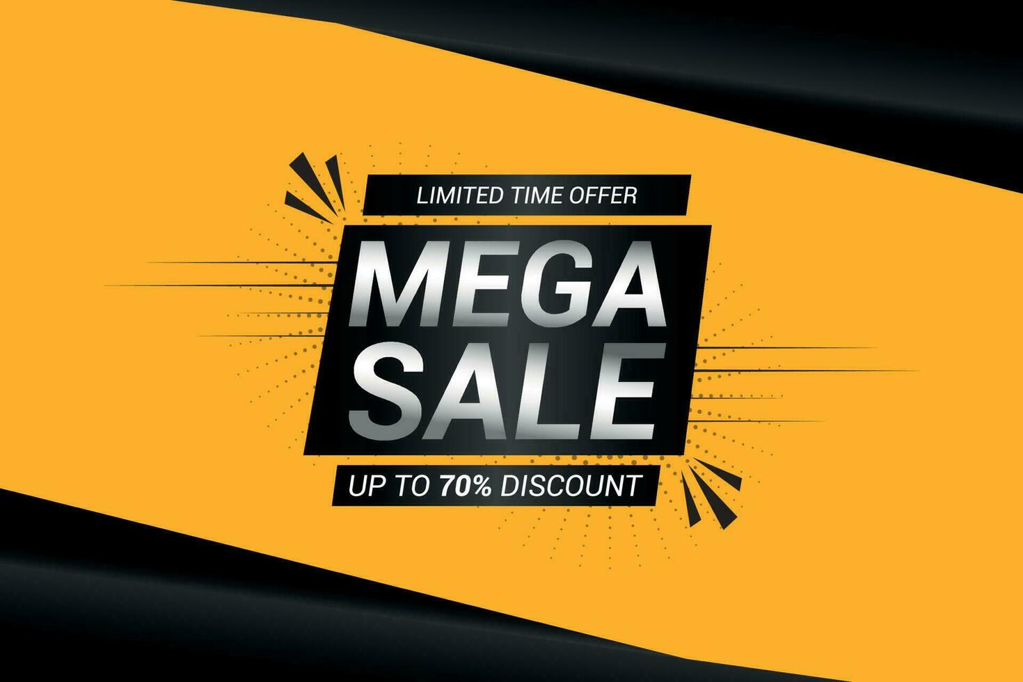 Mega Sale Limited Time Offer vector background concept design.
