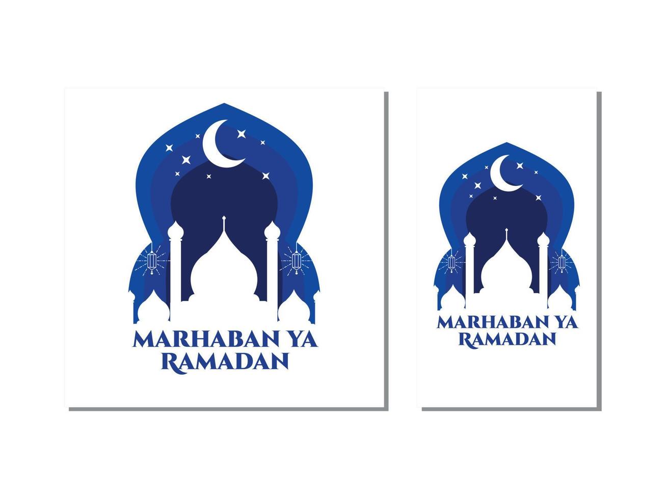 Marhaban ya Ramadan greeting, fit for Social media story and feed banner vector