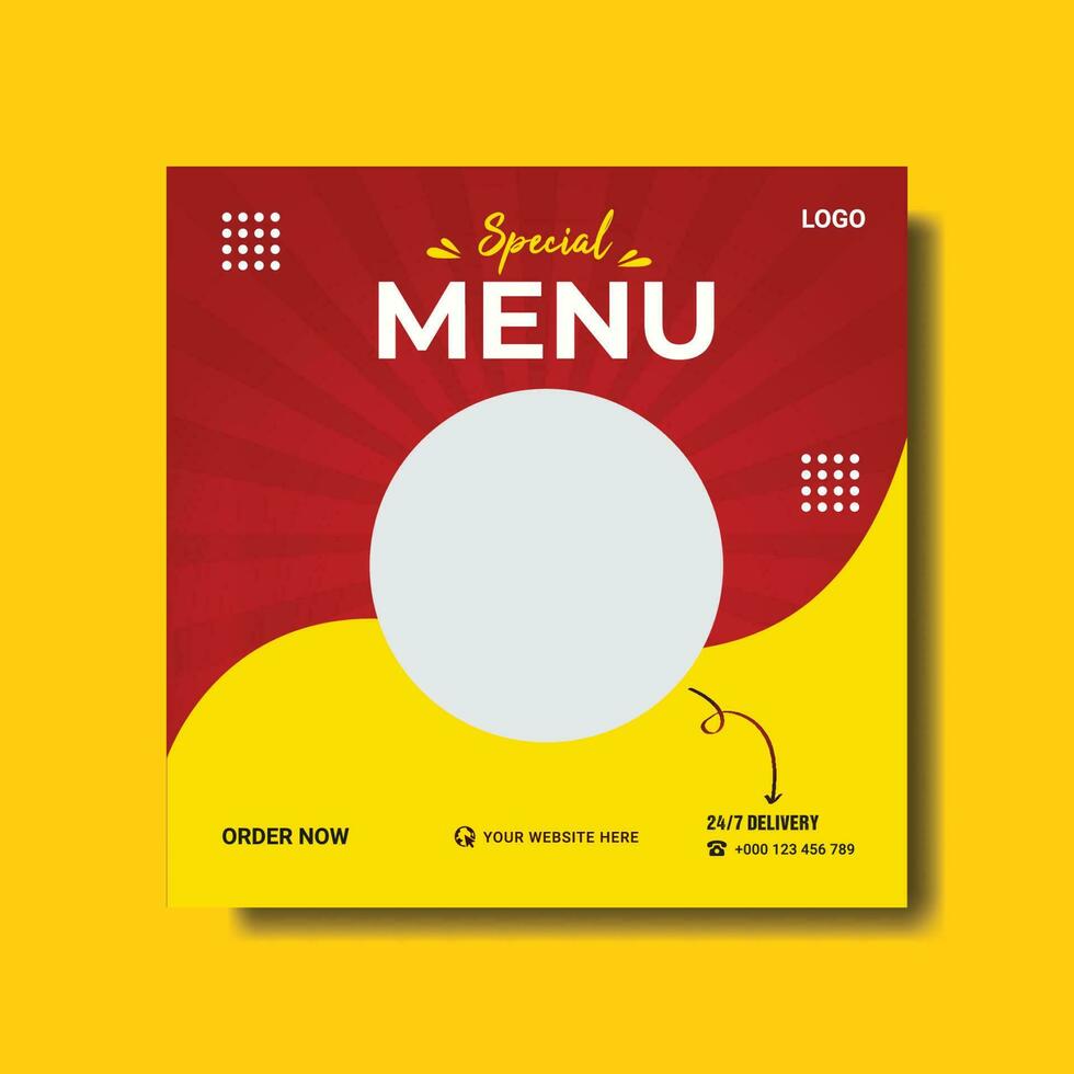 Food Promotion social media post, Food social media banner. vector