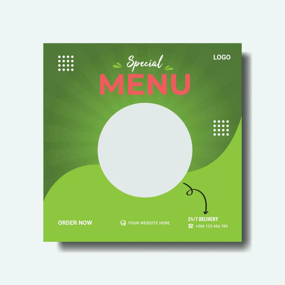 Food Promotion social media post. vector