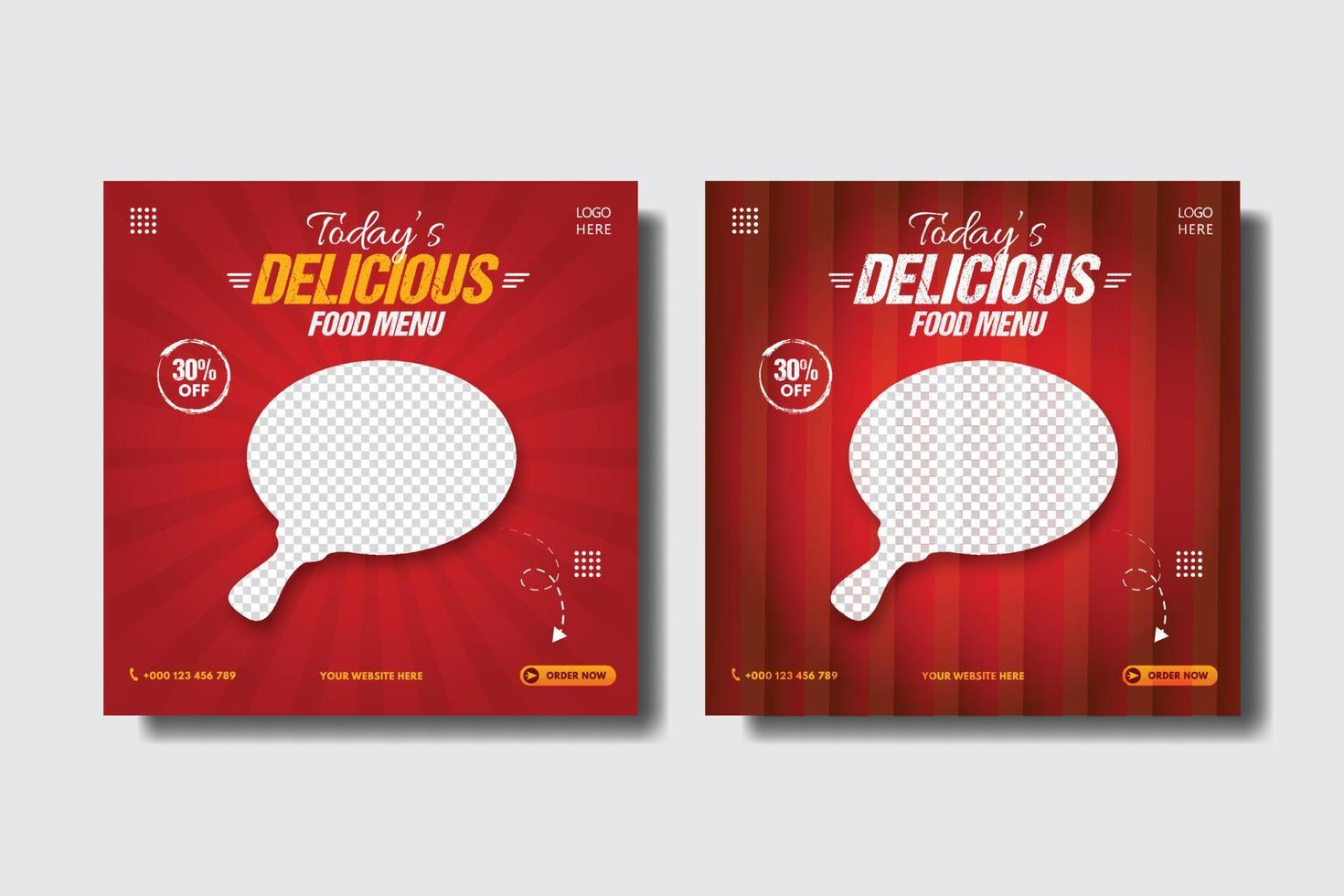 Pizza social media banner, Food menu banner template. vector
