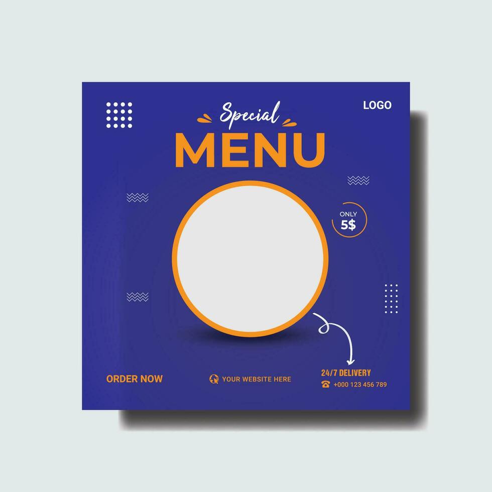 Food Promotion social media post, Food social media banner. vector