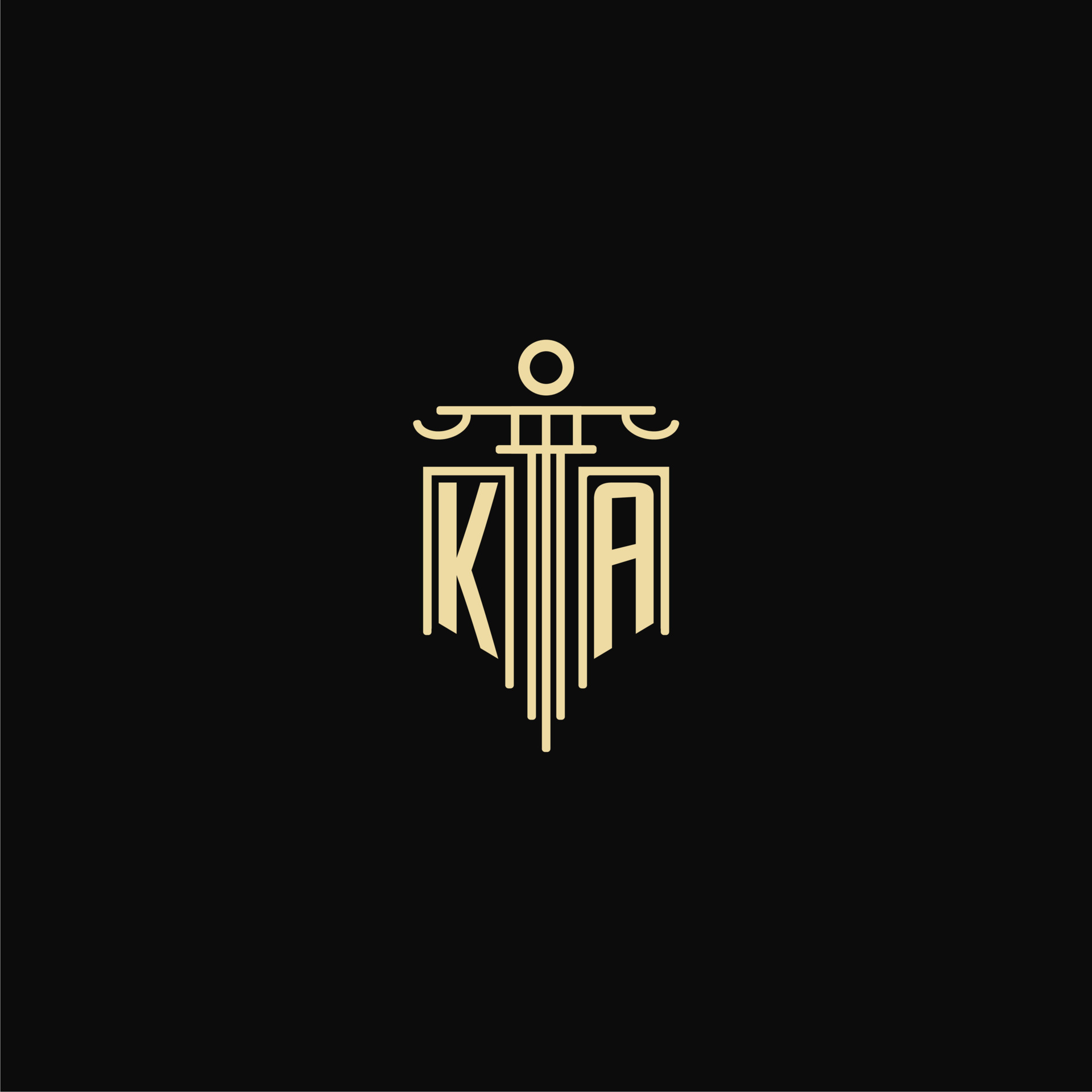 KA initial monogram for lawyers logo with pillar design ideas 20676714