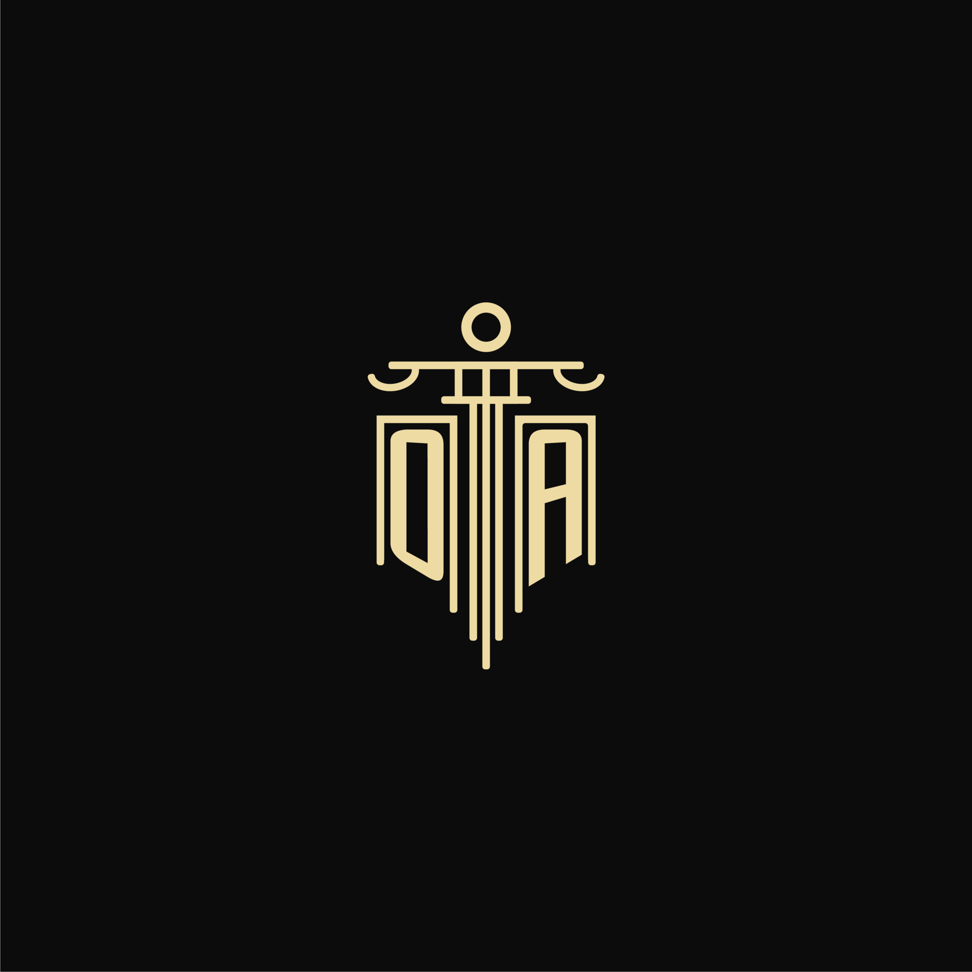 OA initial monogram for lawyers logo with pillar design ideas 20676792