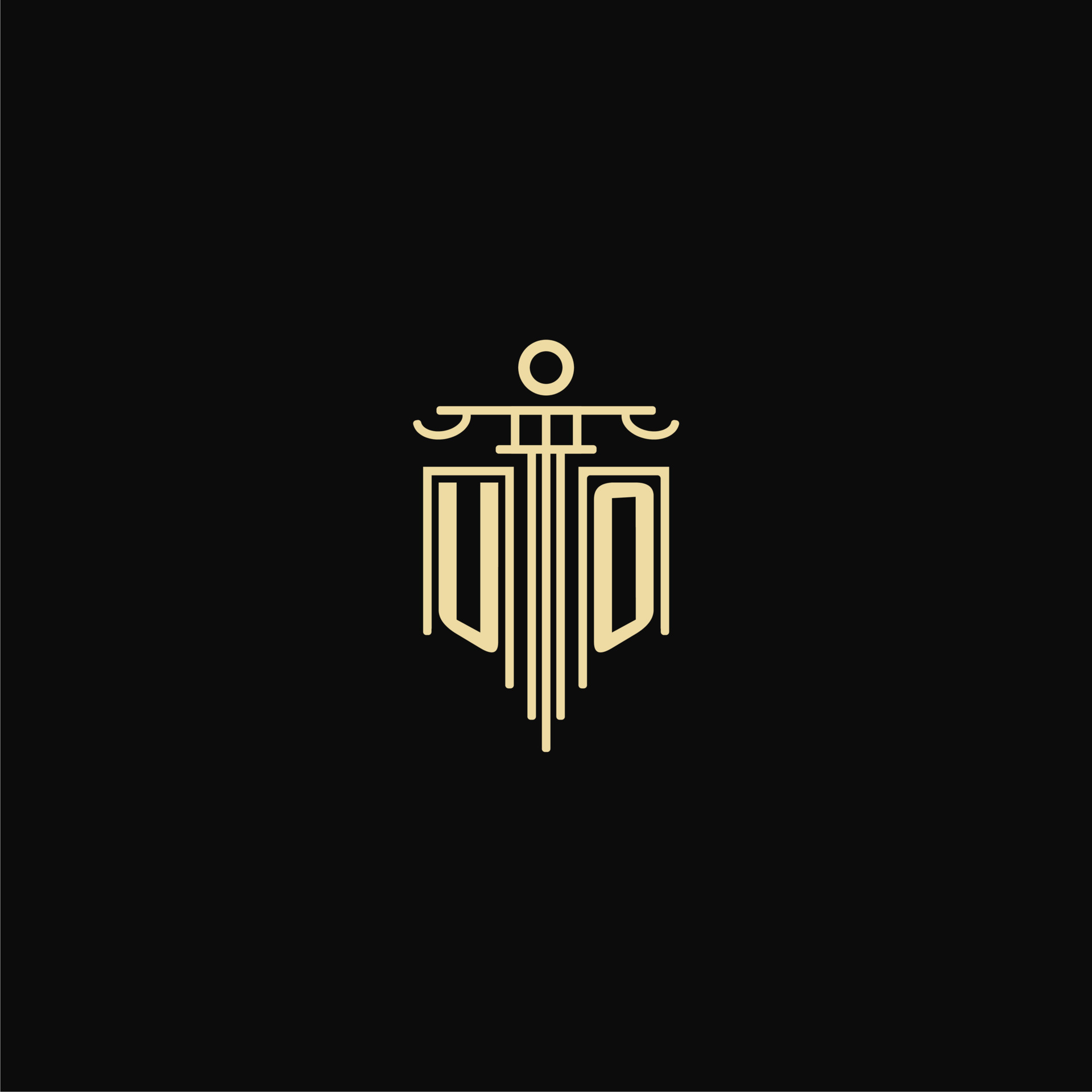 UO initial monogram for lawyers logo with pillar design ideas 20676936