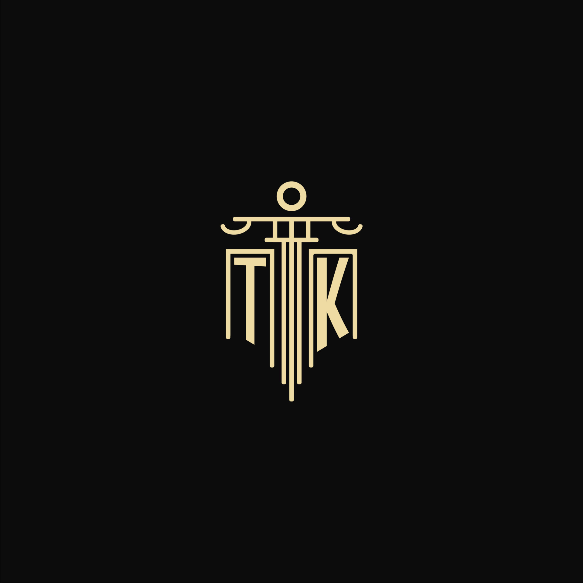 TK initial monogram for lawyers logo with pillar design ideas 20677122 ...