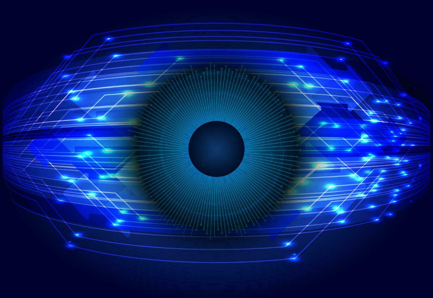 Modern Cybersecurity Technology Icon Pack with Eyes vector
