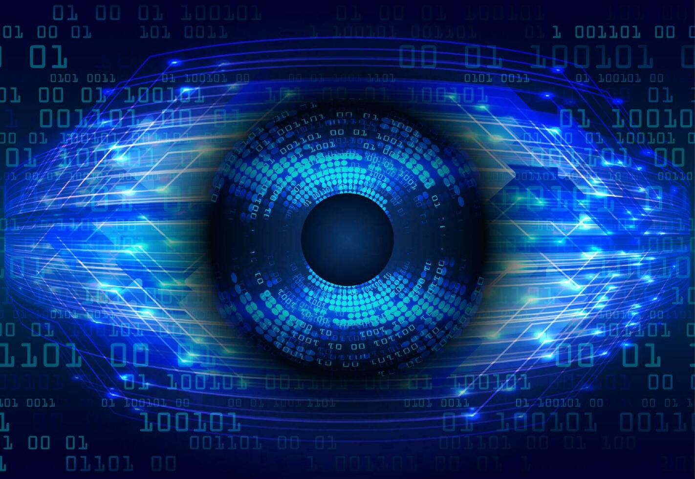 Modern Cybersecurity Technology Icon Pack with Eyes vector