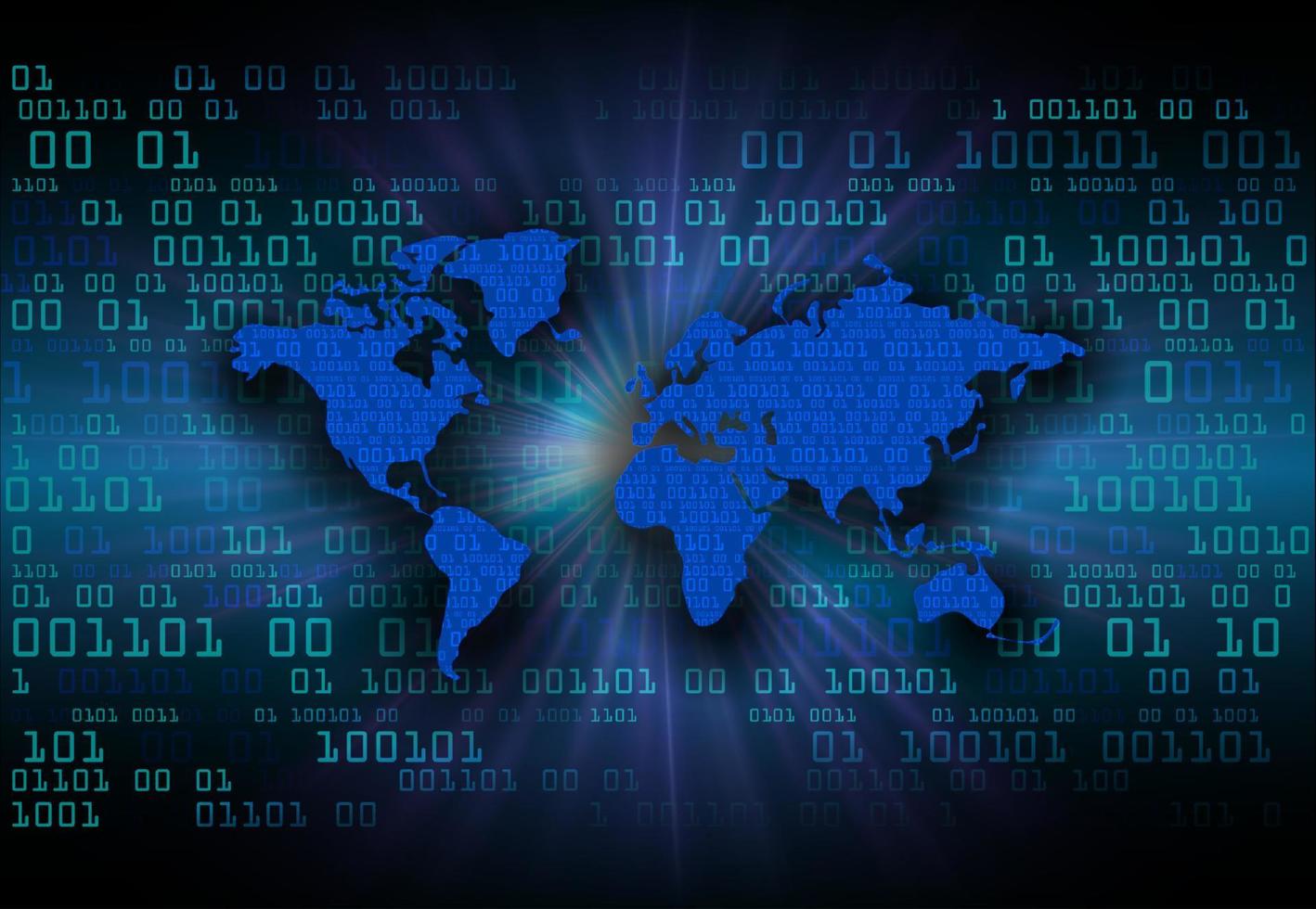 Modern World Map Holograph on Technology Background vector