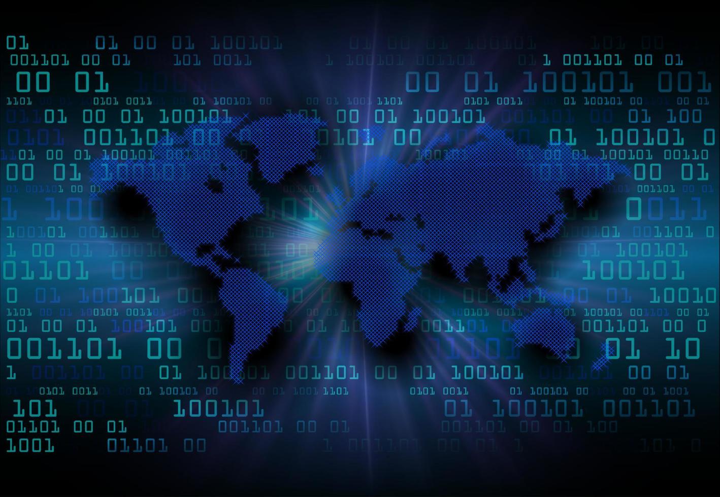 Modern World Map Holograph on Technology Background vector
