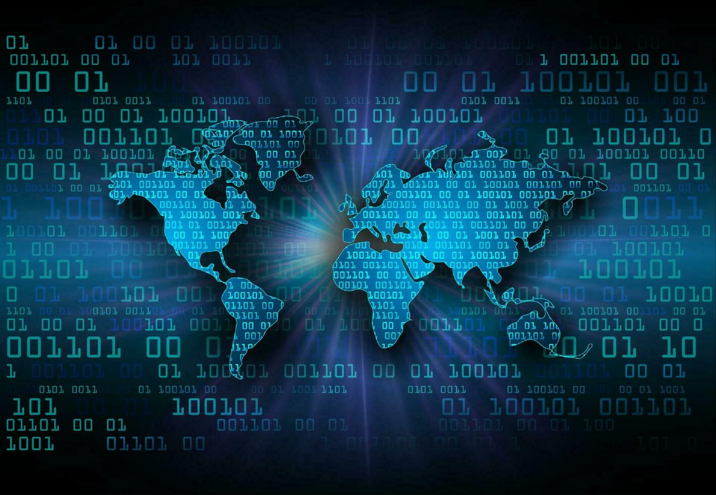 Modern World Map Holograph on Technology Background vector