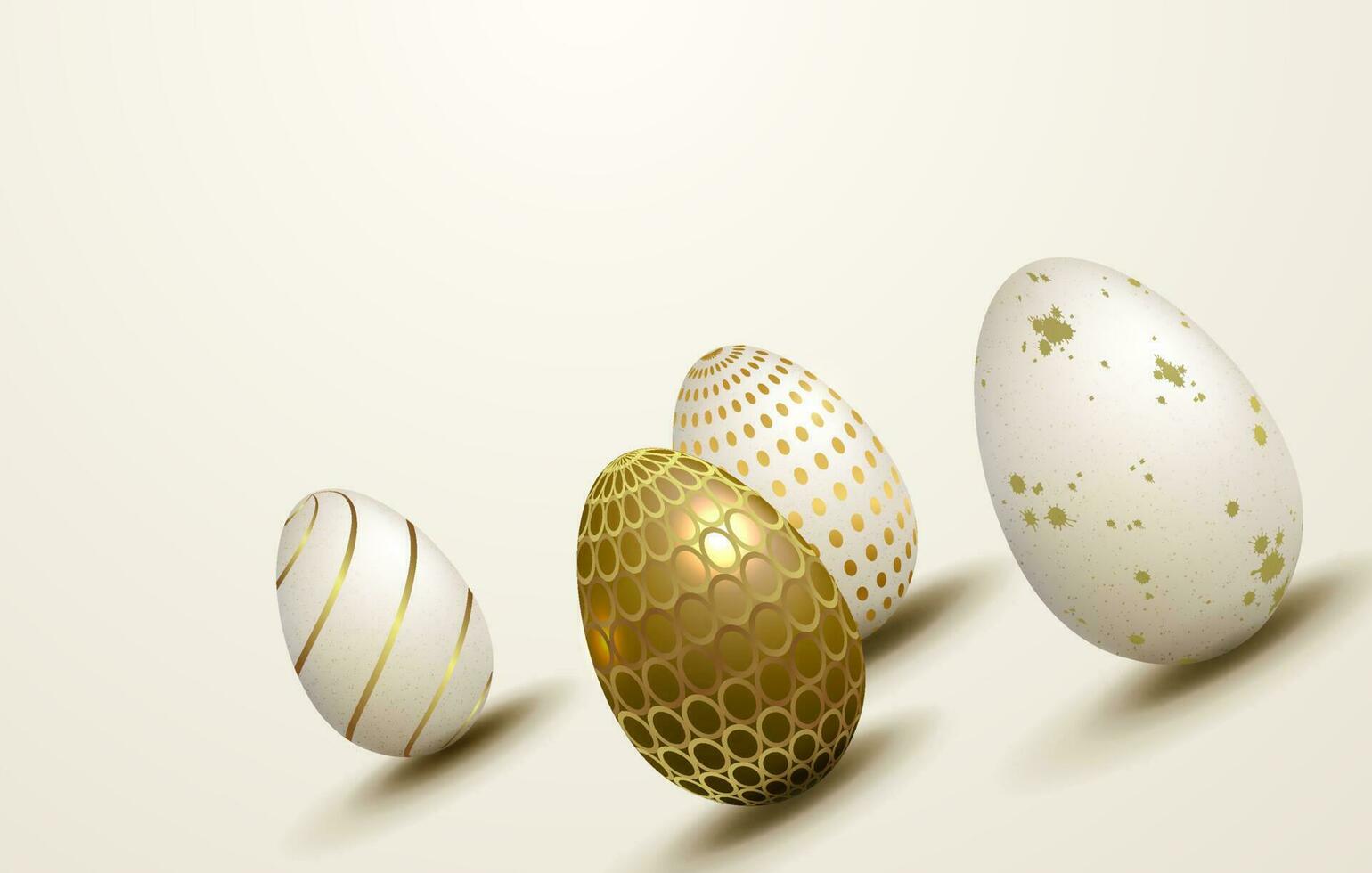 Bright easter composition with a set of eggs with a different pattern, design element. vector