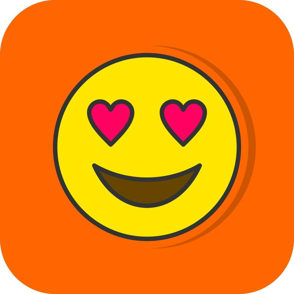 Smiling Face with Heart Eyes Vector Icon Design