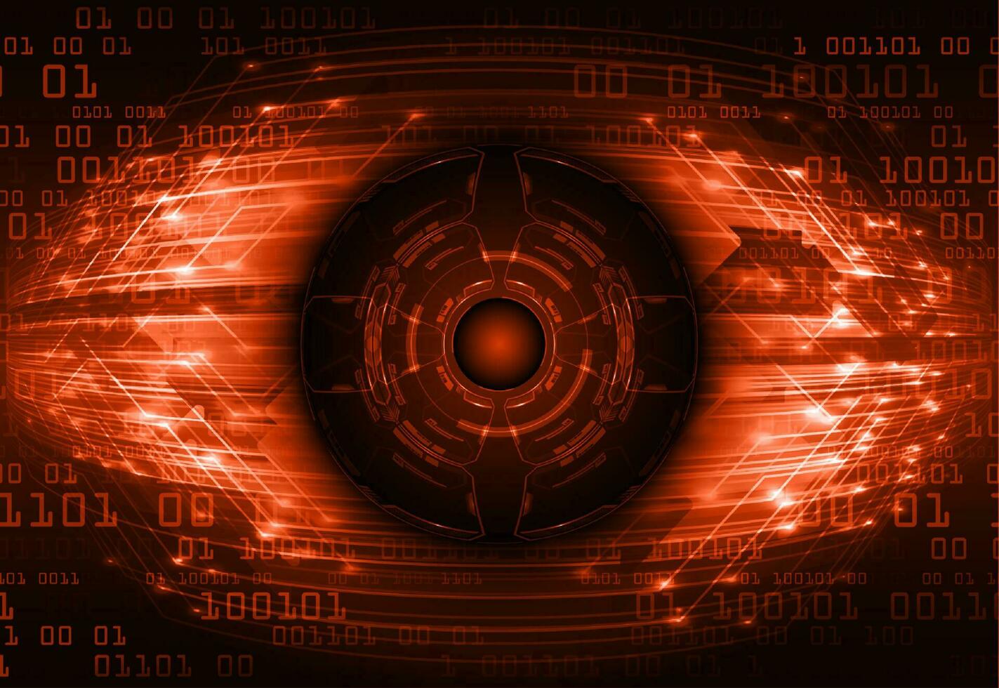 Modern Cybersecurity Technology Icon Pack with Eyes vector