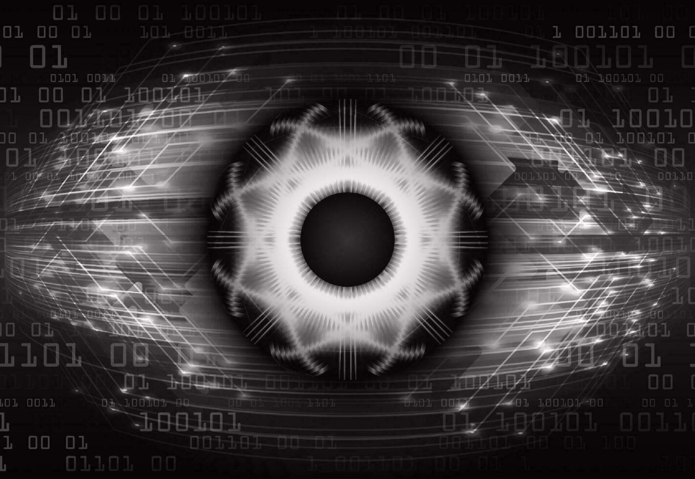 Modern Cybersecurity Technology Icon Pack with Eyes vector