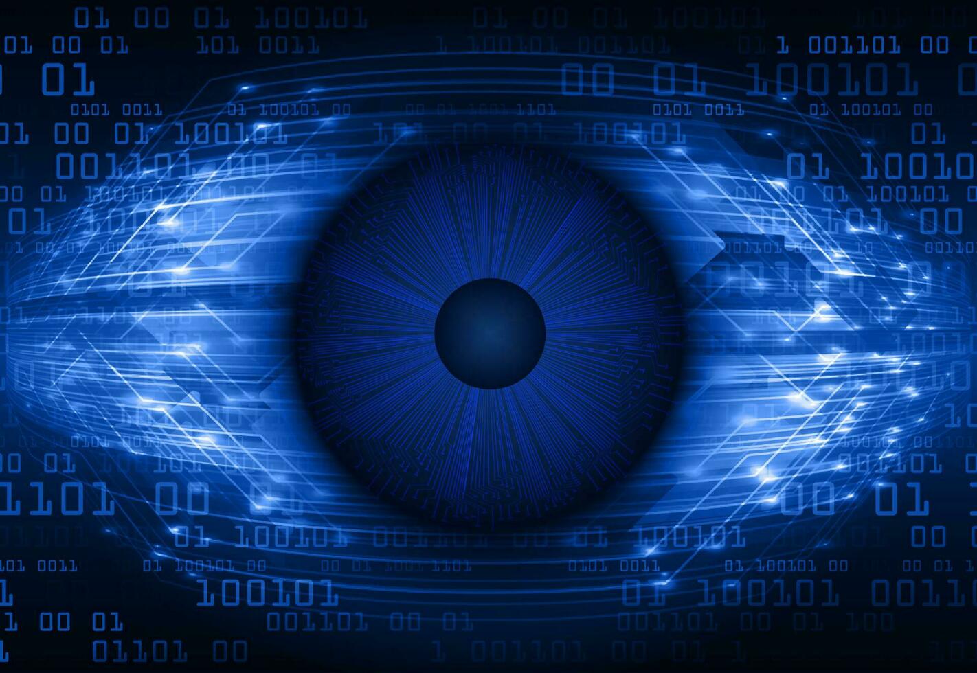 Modern Cybersecurity Technology Icon Pack with Eyes vector