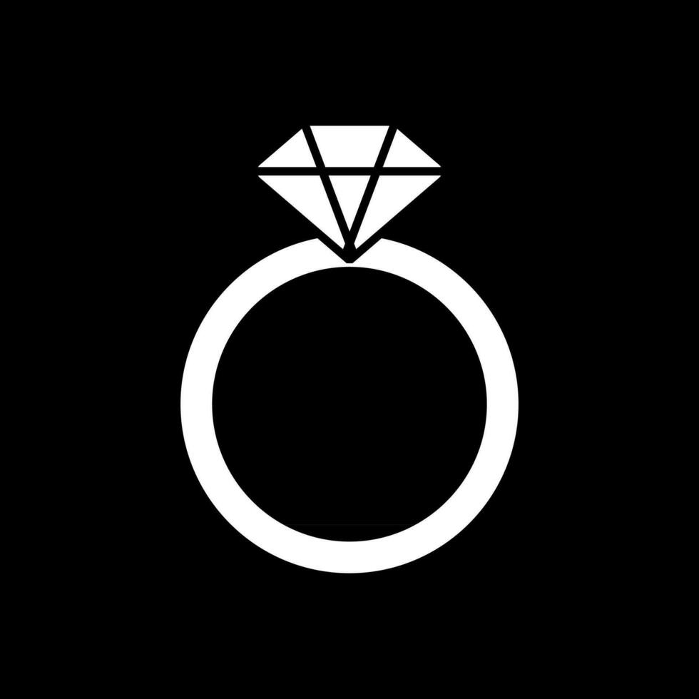 diseño de icono de vector de anillo de diamante