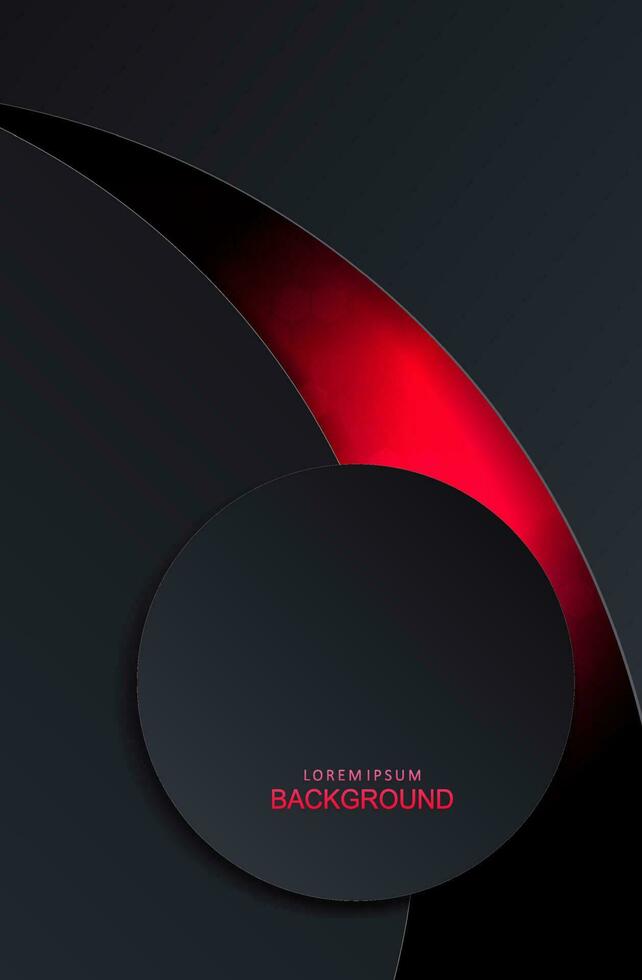 Composition with oval gray curtains and a round frame. vector