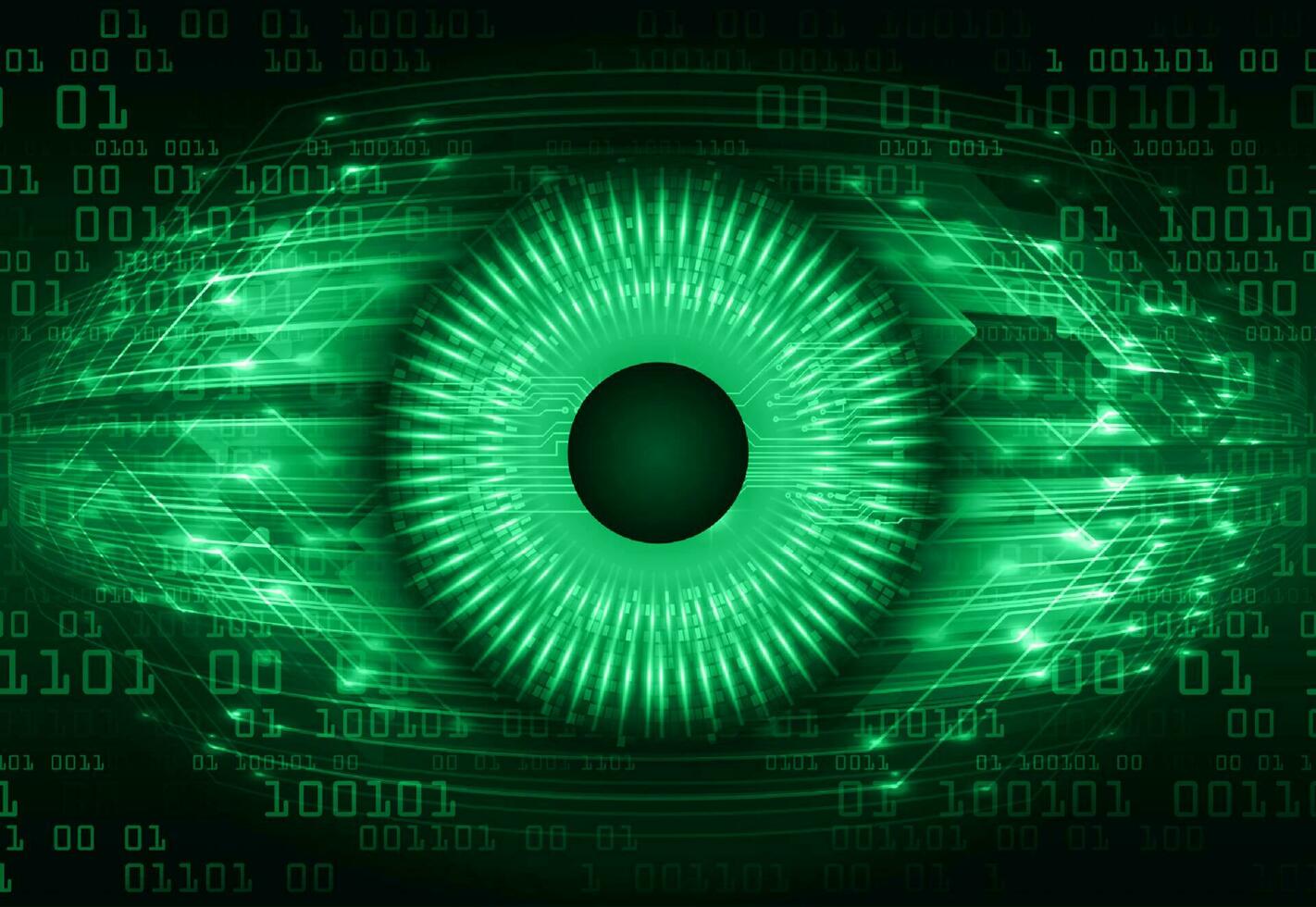 Modern Cybersecurity Technology Icon Pack with Eyes vector