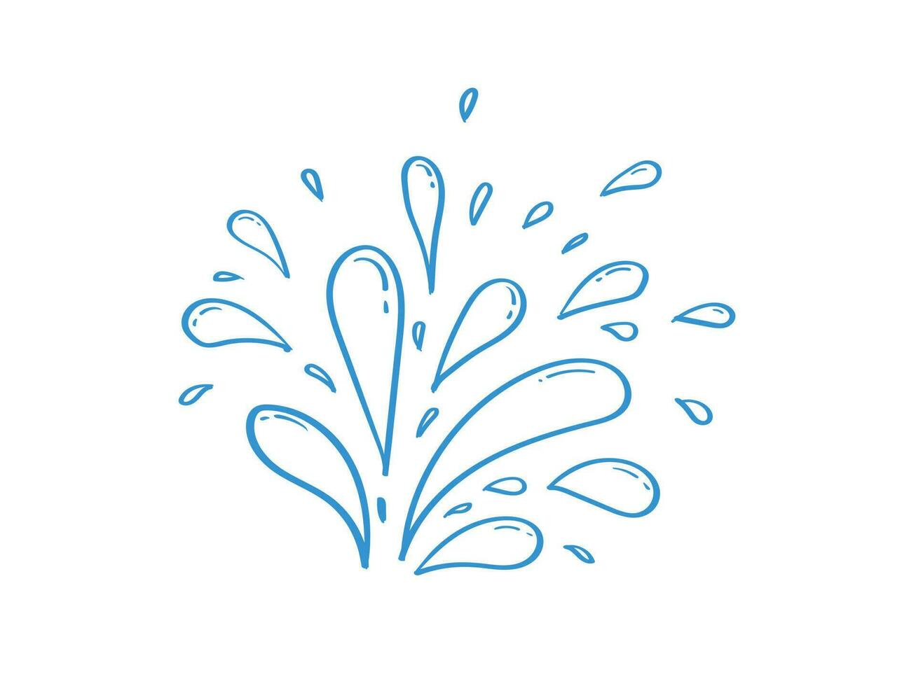 rociar y gotas. agua soltar icono. mano dibujado dibujos animados ilustración vector