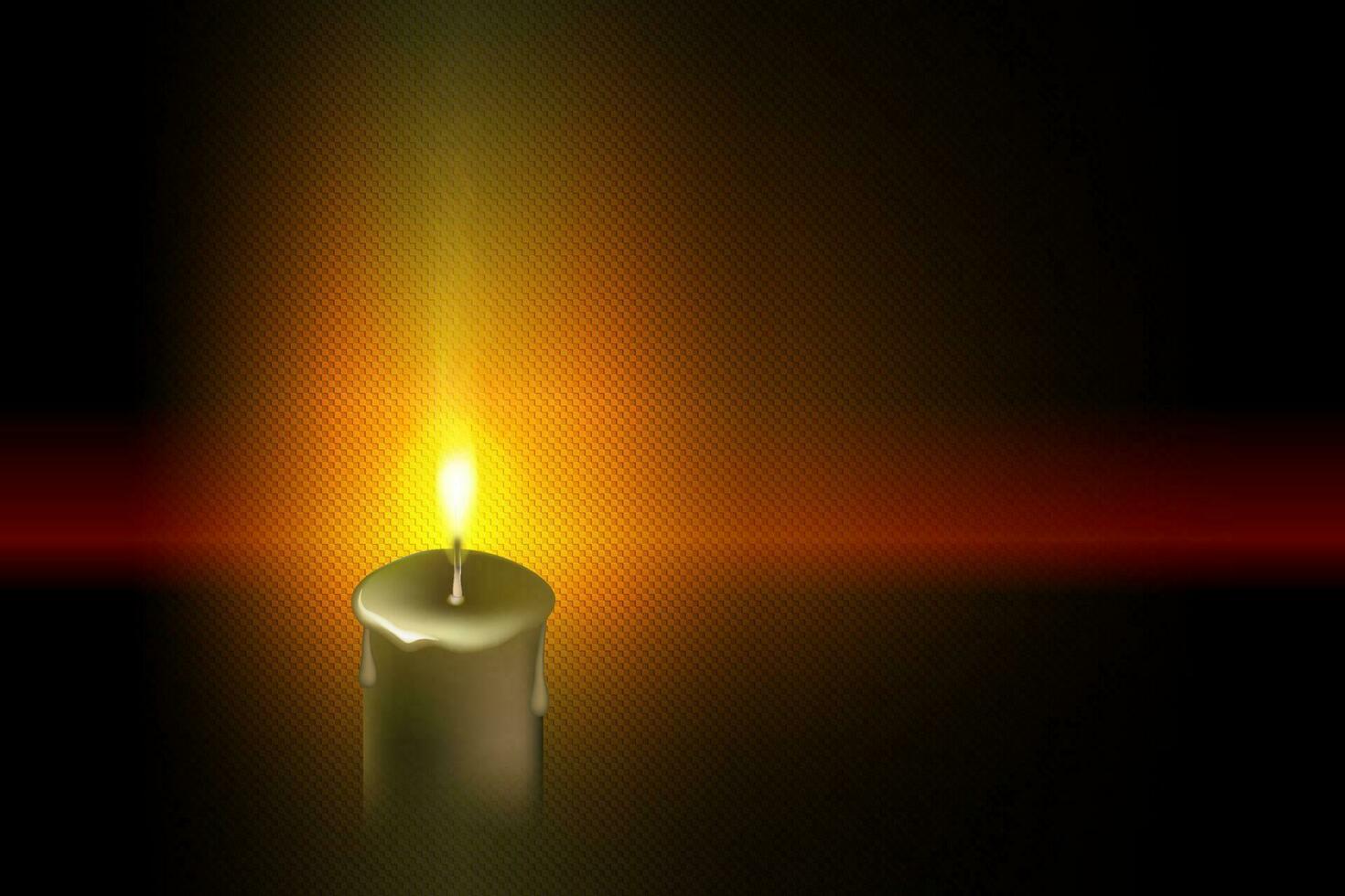 Dark texture composition with easter burning candles. vector