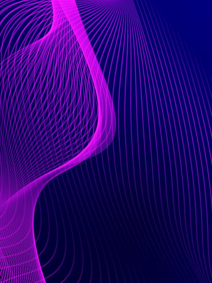 Thin wavy lines in purple hue on a blue background. vector