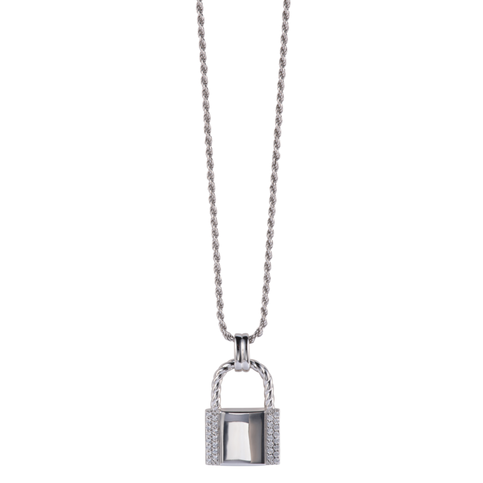 låsa silver- design halsband Smycken png