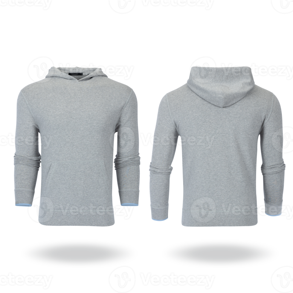 Blank gray man hoodie sweatshirt long sleeve . mockup Hoodie png