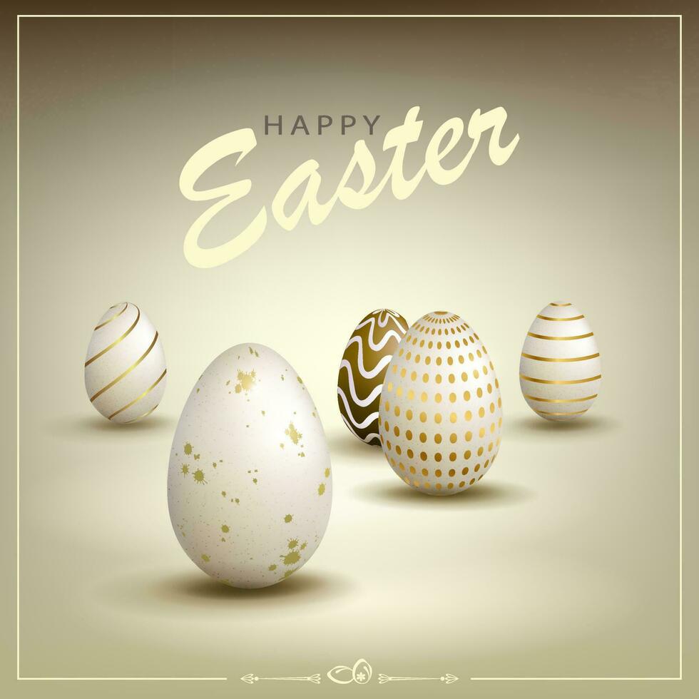 Easter composition of beige color with a silhouette of eggs, design element. vector