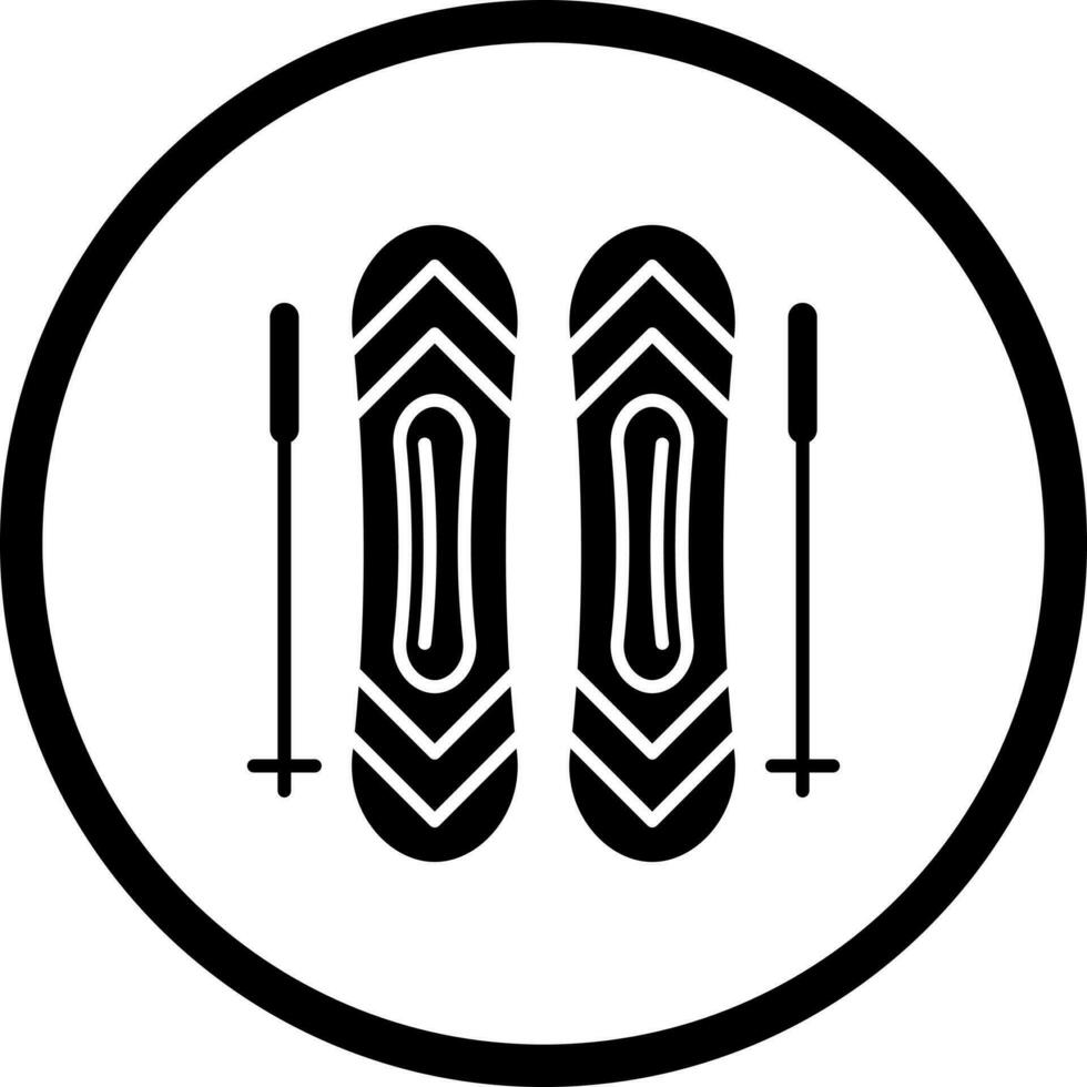 Ski Sticks Vector Icon