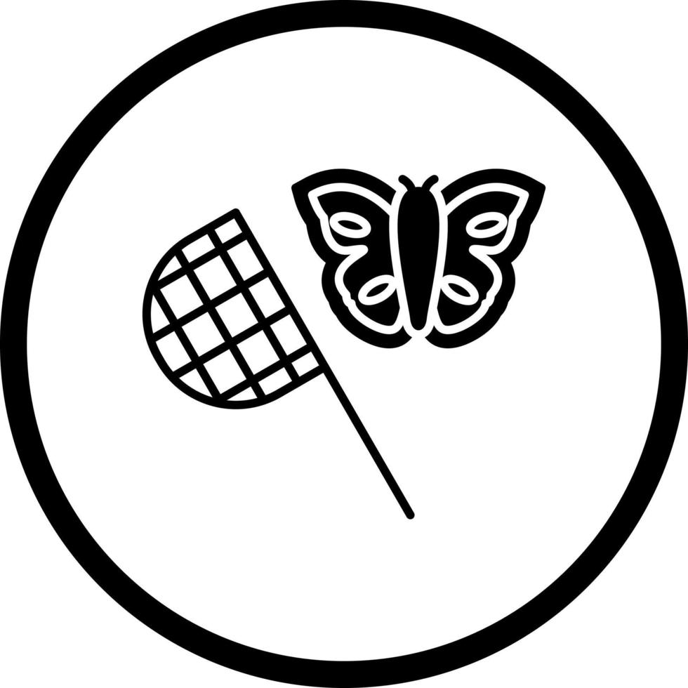 icono de vector de colector de mariposa