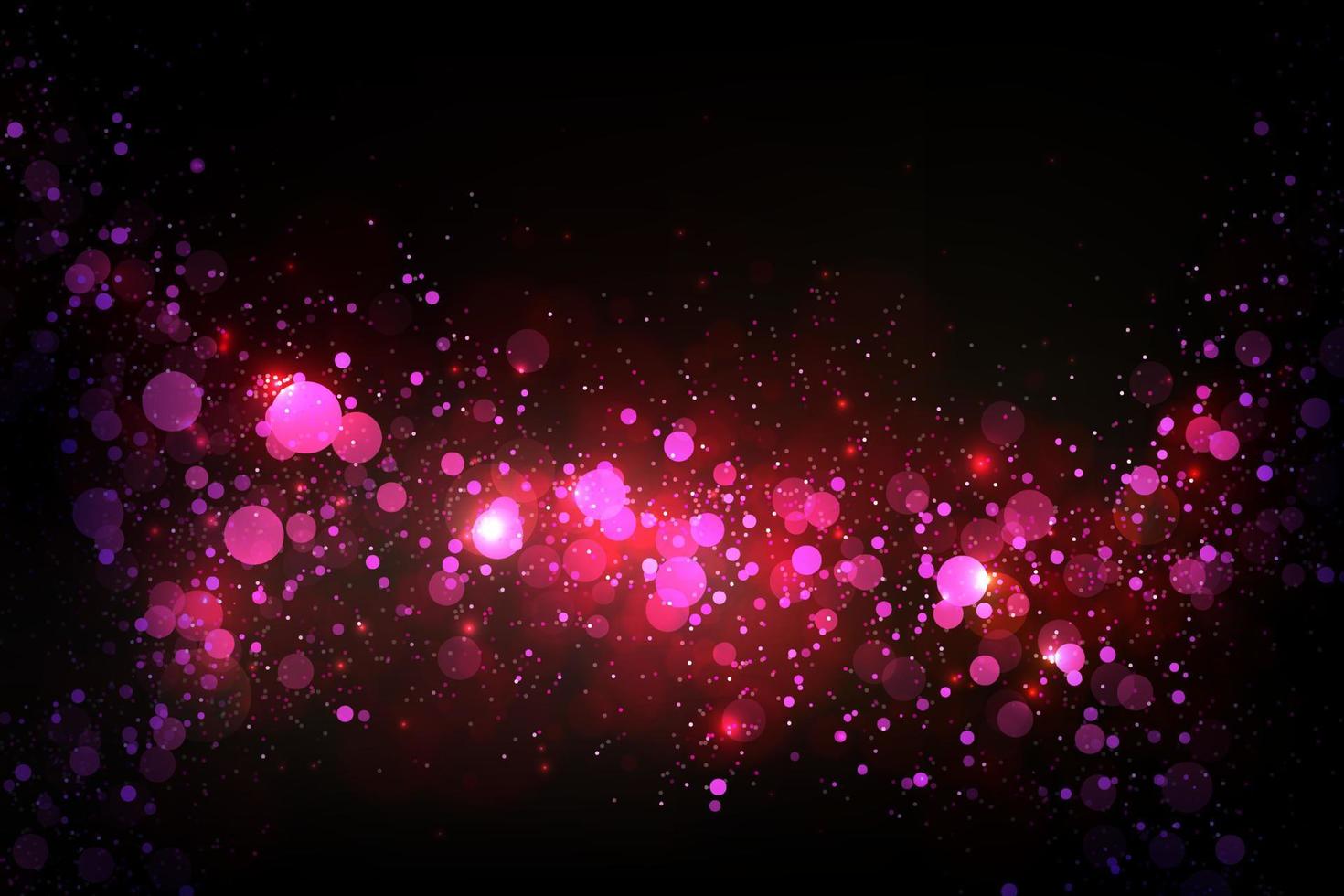 Abstract glitter, wave of red color on a black background. vector