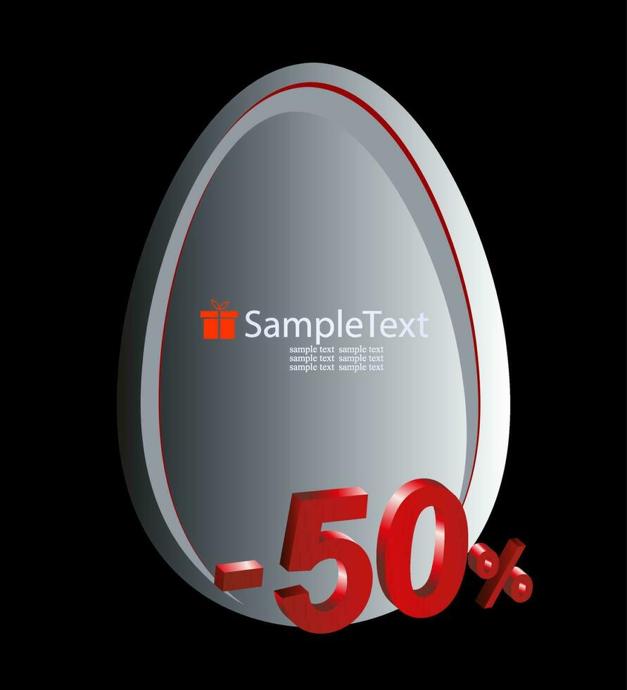 Silhouette of a bright Easter egg with a cross and hands, fifty percent figure, design element. vector