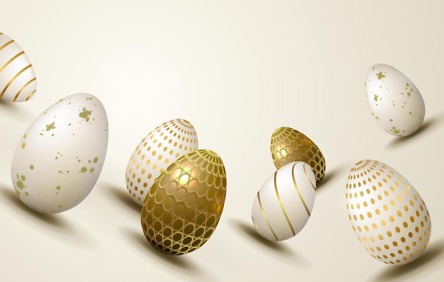 Bright Easter composition with a silhouette of eggs with a different pattern, design element. vector