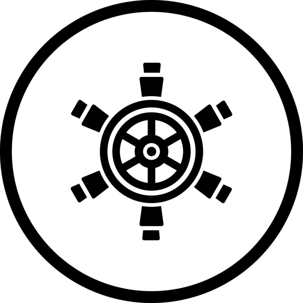 Ship Wheel Vector Icon