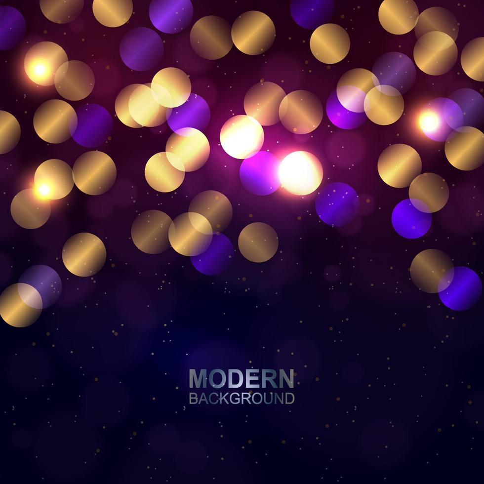 Bright circles of yellow and blue with a flash on a black design. vector