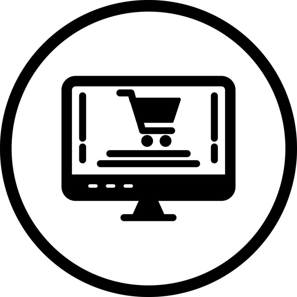 icono de vector de compras en línea