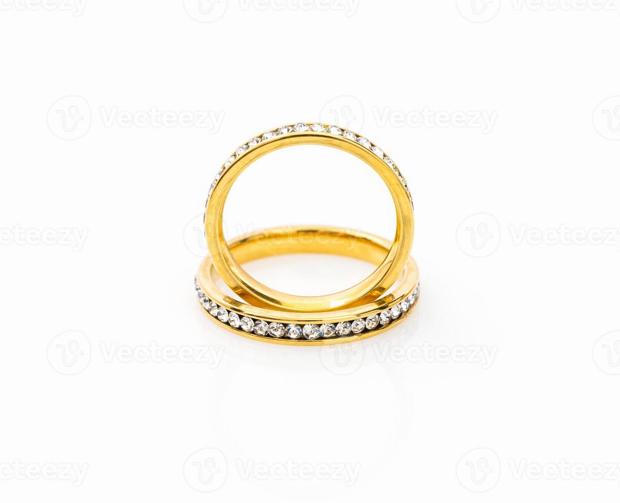 Gold wedding rings on white background 20681337 Stock Photo at Vecteezy