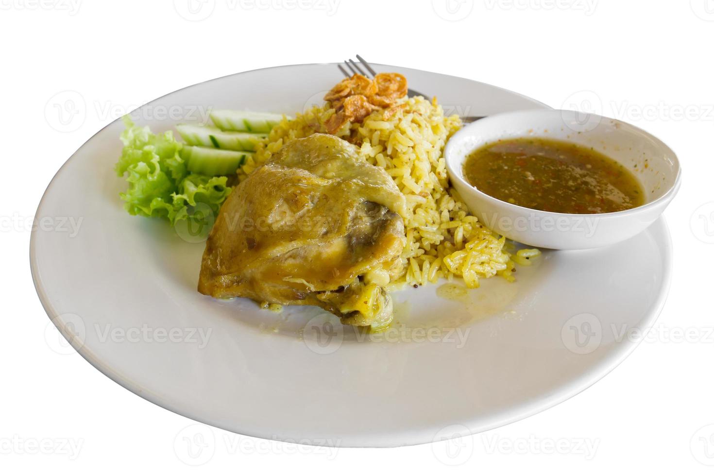 Chicken-Biryani on white photo