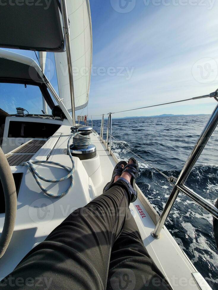 Relaxing while sailing photo