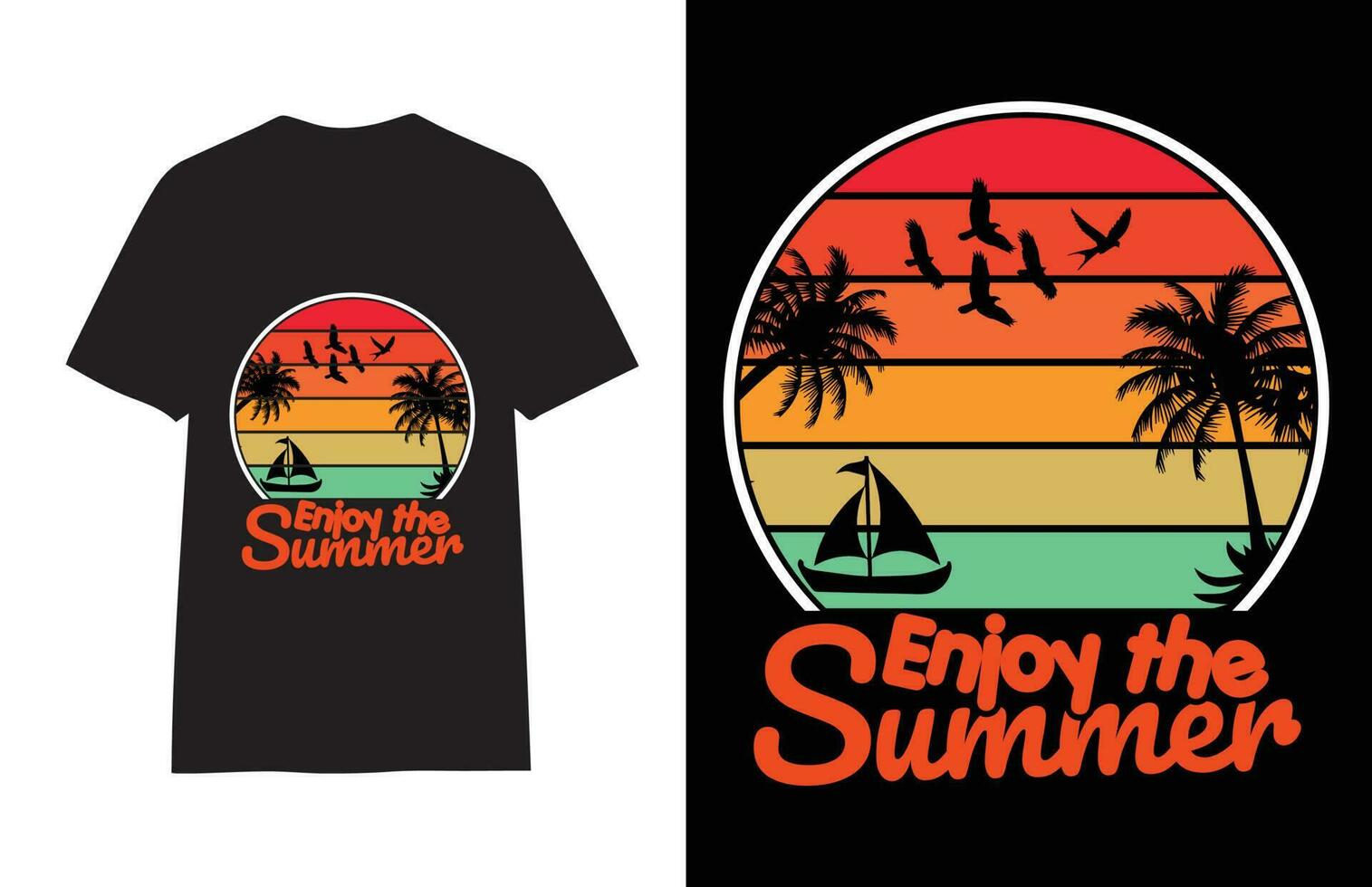 Summer Surfing T-shirt Design vector