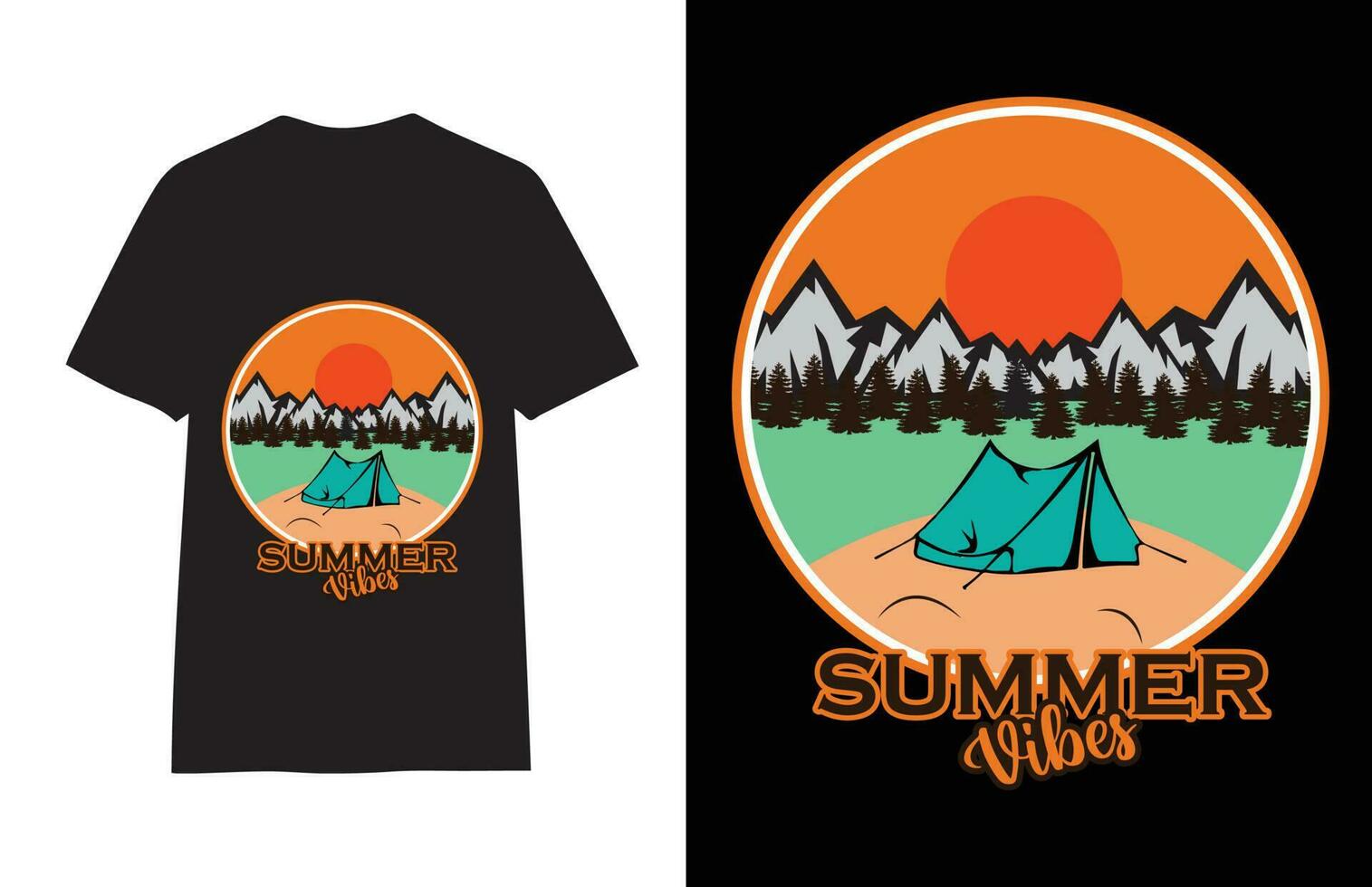 Summer Surfing T-shirt Design vector