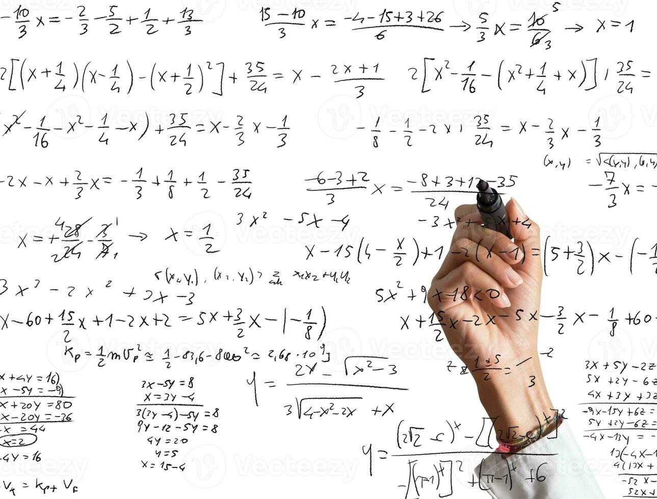 Mathematical calculation being written photo