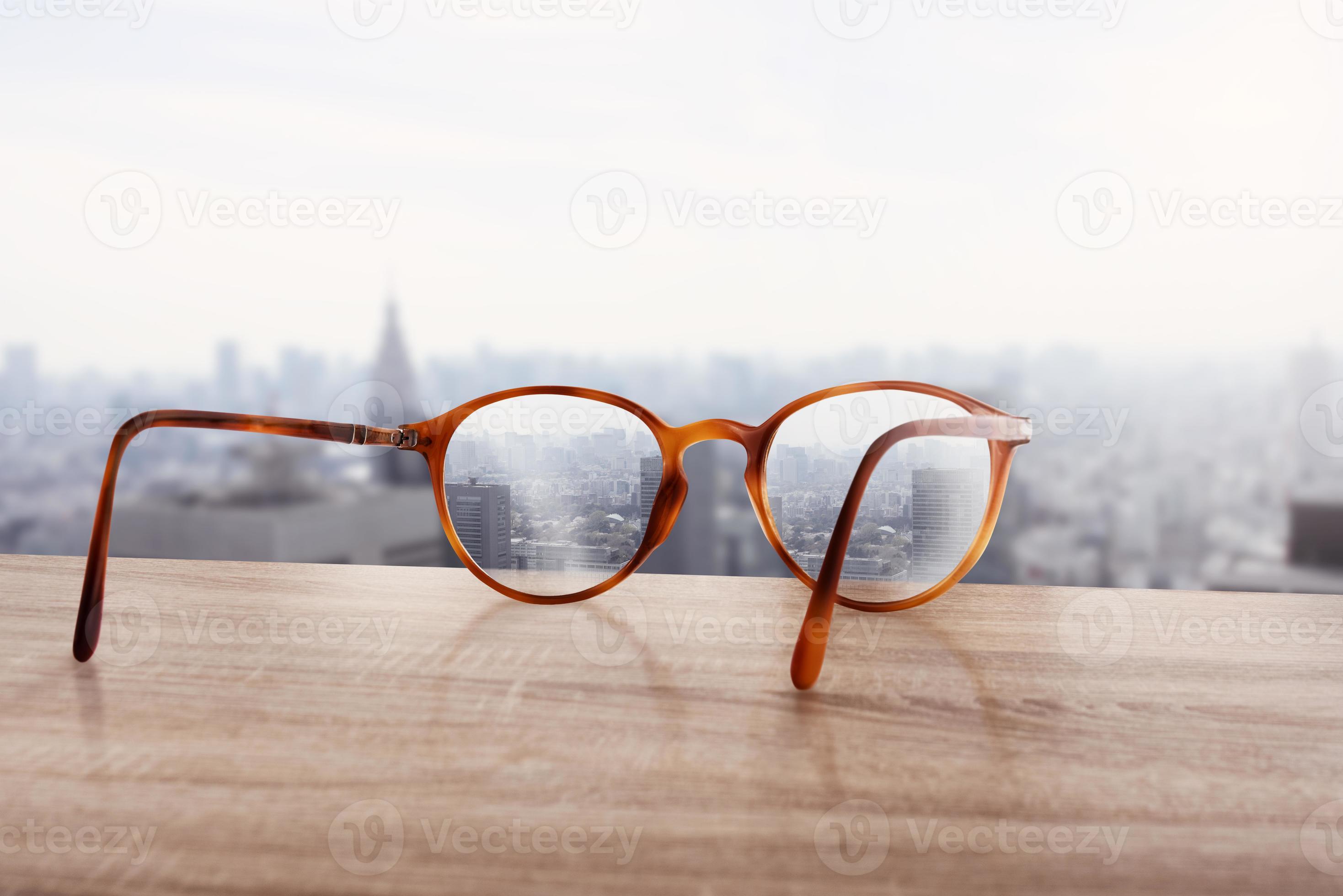 Glasses that correct eyesight from blurred to sharp. 20682652 Stock Photo at Vecteezy