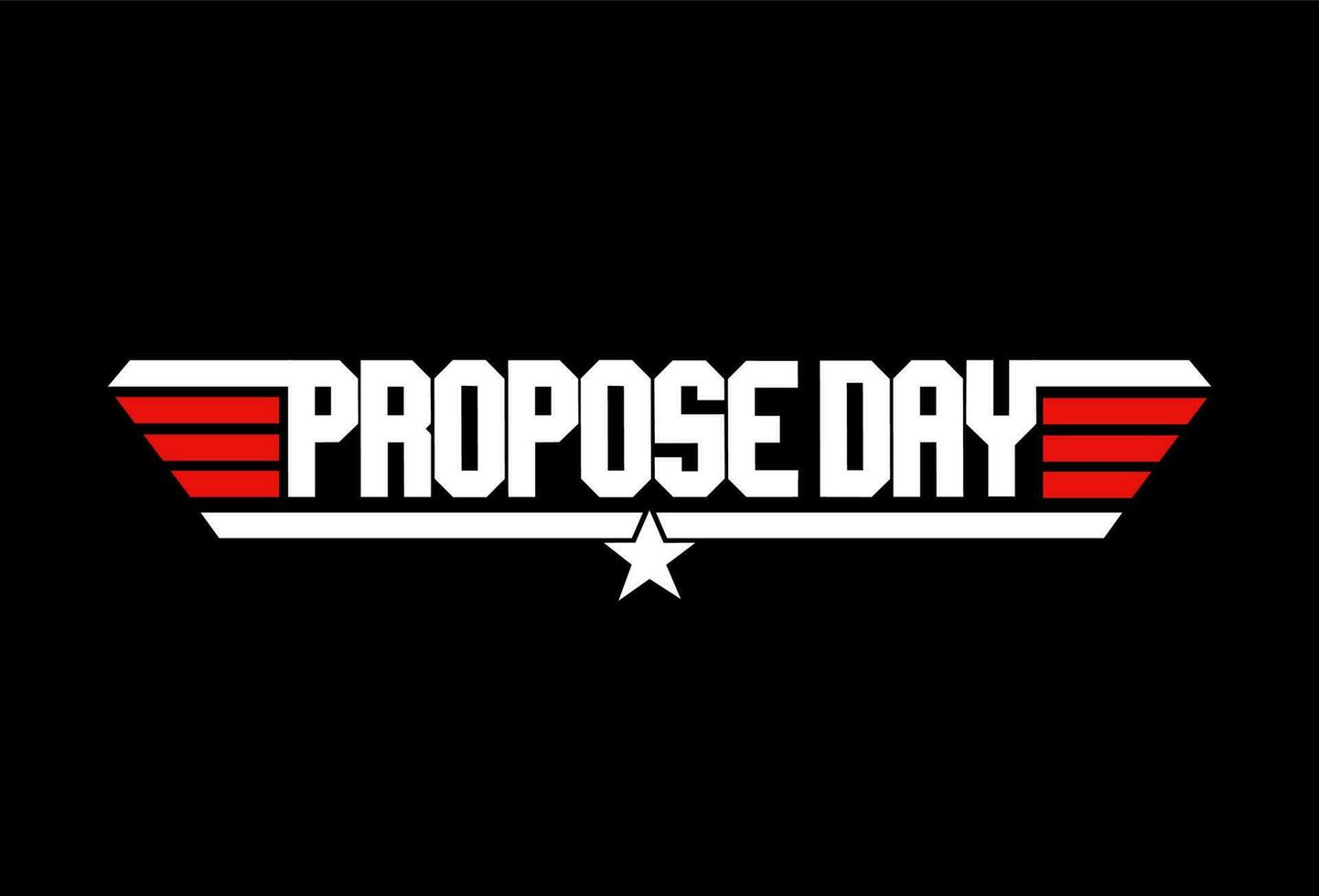 Propose Day typography vector icon. Propose Day lettering.