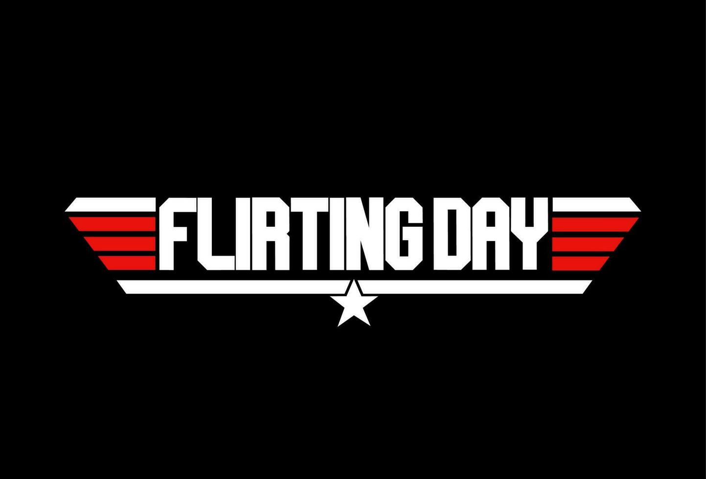 Flirting Day typography vector icon. Flirting Day lettering.