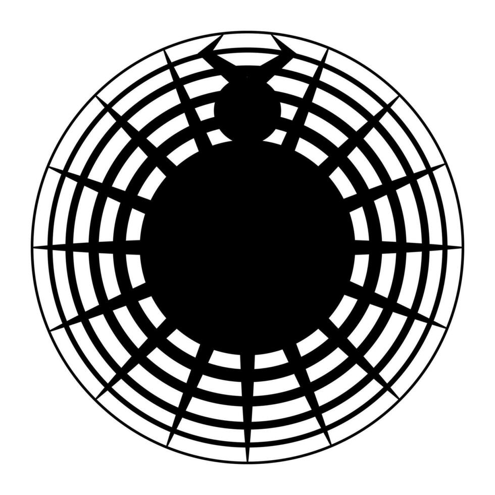 A round vector spider in graphic shape.