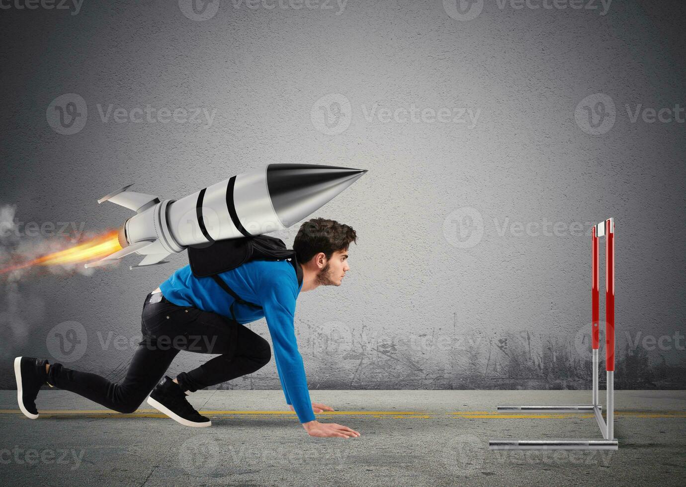 Student overcomes obstacles of his studies at top speed with a rocket photo